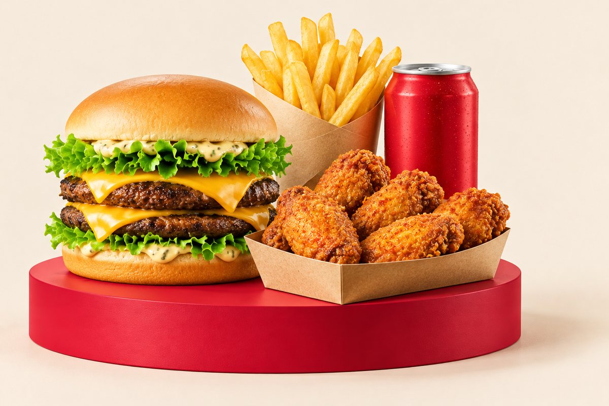 M1 · Double Cheese + 5 wings